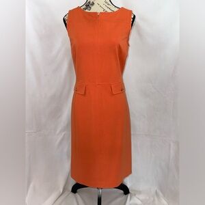 Talbots: Flattering sleeveless orange cotton/jersey dress